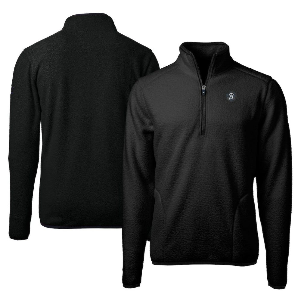 Baltimore Orioles Cutter & Buck City Connect Cascade Eco Sherpa Fleece Quarter-Zip Pullover Jacket Black