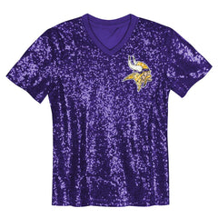 Justin Jefferson Minnesota Vikings Girls Youth Sequin V-Neck Fashion Jersey - Purple discount