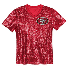 Brock Purdy San Francisco 49ers Girls Youth Sequin V-Neck Fashion Jersey - Scarlet discount