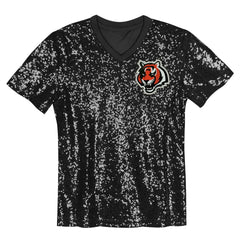 Joe Burrow Cincinnati Bengals Girls Youth Sequin V-Neck Fashion Jersey - Black sale