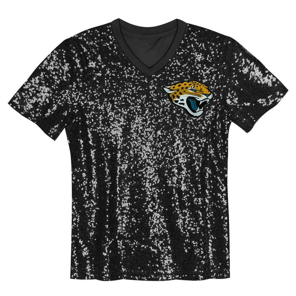 Trevor Lawrence Jacksonville Jaguars Girls Youth Sequin V-Neck Fashion Jersey - Black outlet