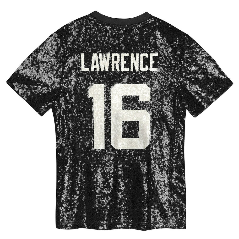 Trevor Lawrence Jacksonville Jaguars Girls Youth Sequin V-Neck Fashion Jersey - Black outlet