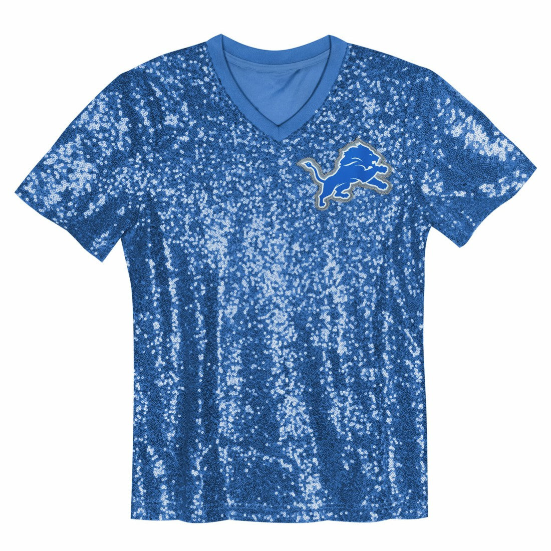 Aidan Hutchinson Detroit Lions Girls Youth Sequin V-Neck Fashion Jersey - Blue discount