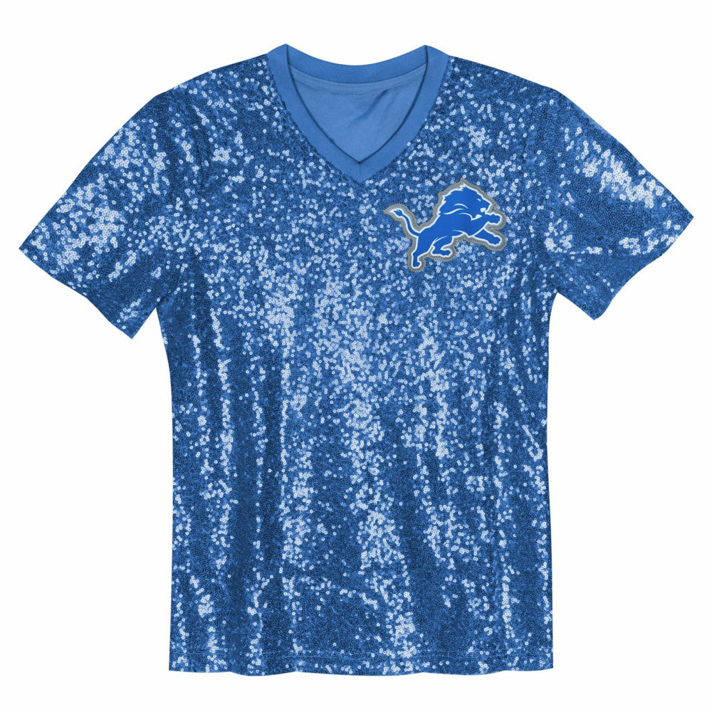 Aidan Hutchinson Detroit Lions Girls Youth Sequin V-Neck Fashion Jersey - Blue discount