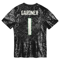 Sauce Gardner New York Jets Girls Youth Sequin V-Neck Fashion Jersey - Black for sale
