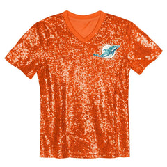 Tyreek Hill Miami Dolphins Girls Youth Sequin V-Neck Fashion Jersey - Orange sale