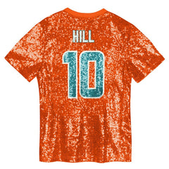 Tyreek Hill Miami Dolphins Girls Youth Sequin V-Neck Fashion Jersey - Orange sale