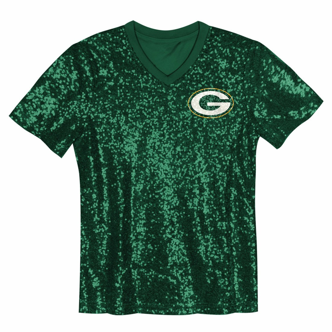 Jordan Love Green Bay Packers Girls Youth Sequin V-Neck Fashion Jersey - Green online
