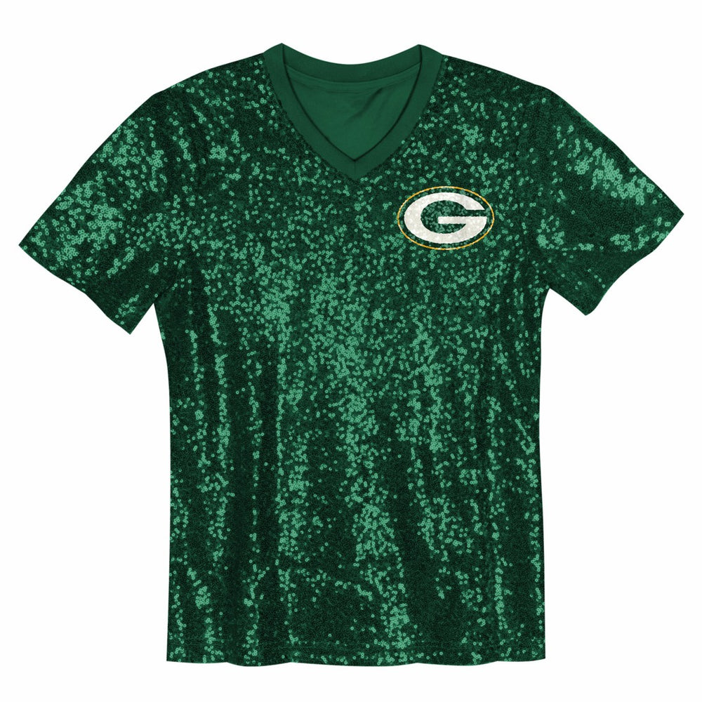 Jordan Love Green Bay Packers Girls Youth Sequin V-Neck Fashion Jersey - Green online