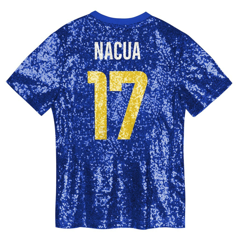 Puka Nacua Los Angeles Rams Girls Youth Sequin V-Neck Fashion Jersey - Royal sale