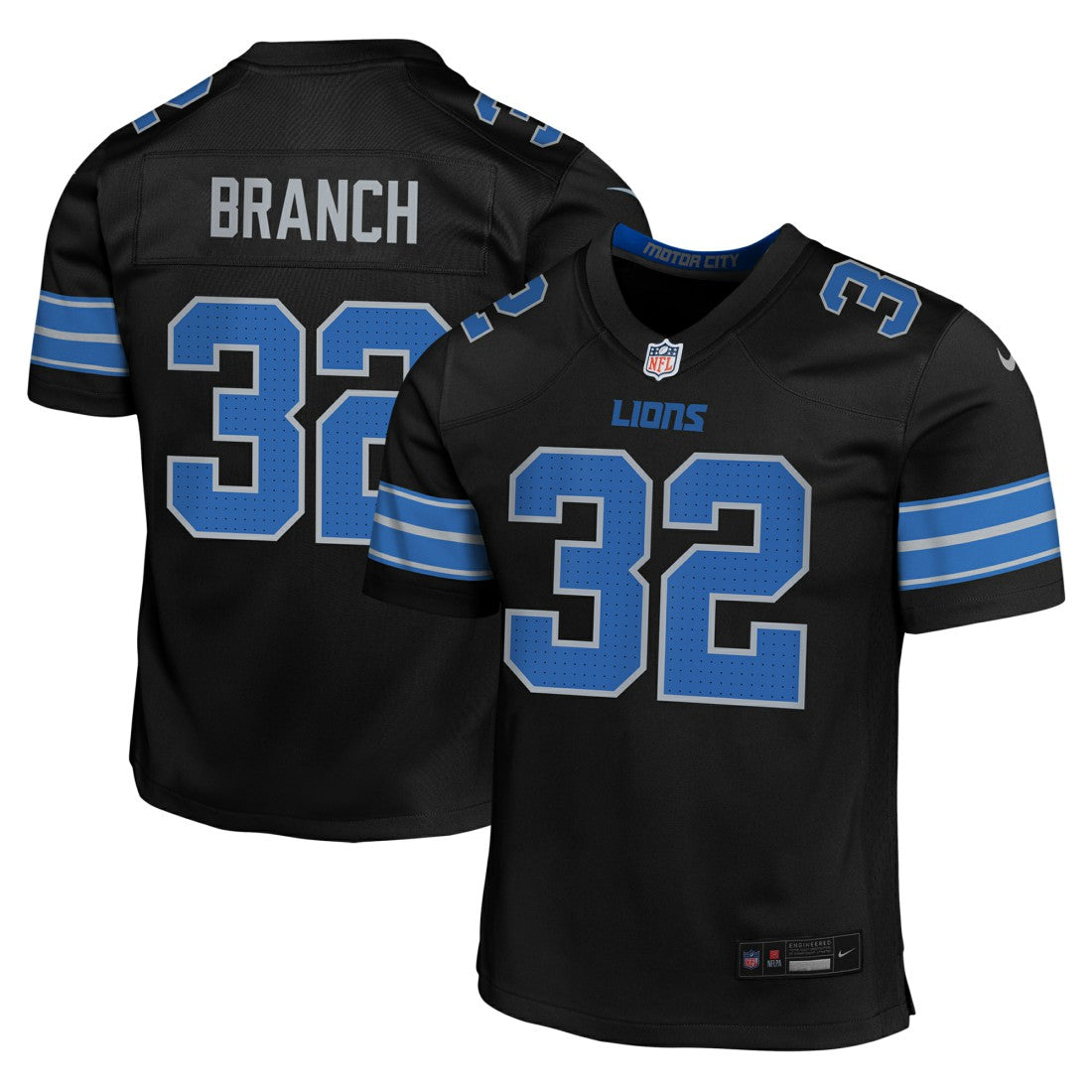 Brian Branch Detroit Lions Youth Game Jersey - Black