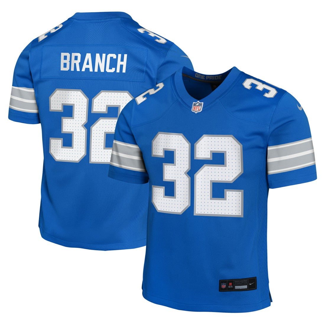 Brian Branch Detroit Lions Youth Game Jersey - Blue