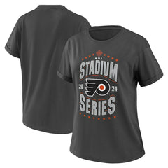 Philadelphia Flyers WEAR by Erin Andrews Women's 2024 NHL Stadium Series Boyfriend T-Shirt Charcoal