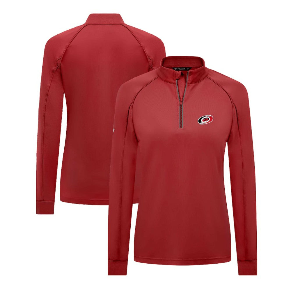 Carolina Hurricanes Levelwear Women's Kinetic Insignia Core Quarter-Zip Pullover Top Red