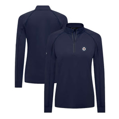 Winnipeg Jets Levelwear Women's Kinetic Insignia Core Quarter-Zip Pullover Top Navy