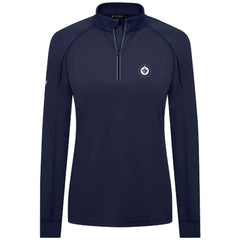 Winnipeg Jets Levelwear Women's Kinetic Insignia Core Quarter-Zip Pullover Top Navy