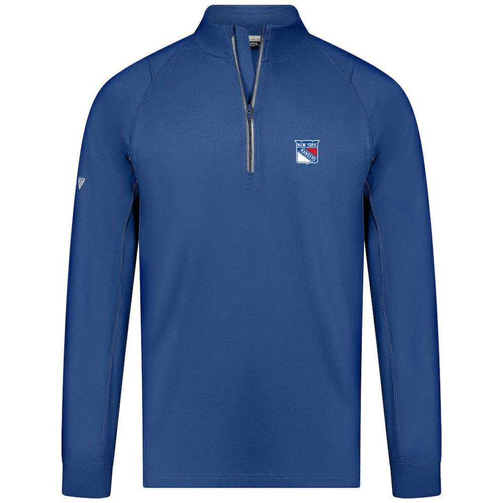New York Rangers Levelwear Theory Insignia Core Quarter-Zip Pullover Top Blue