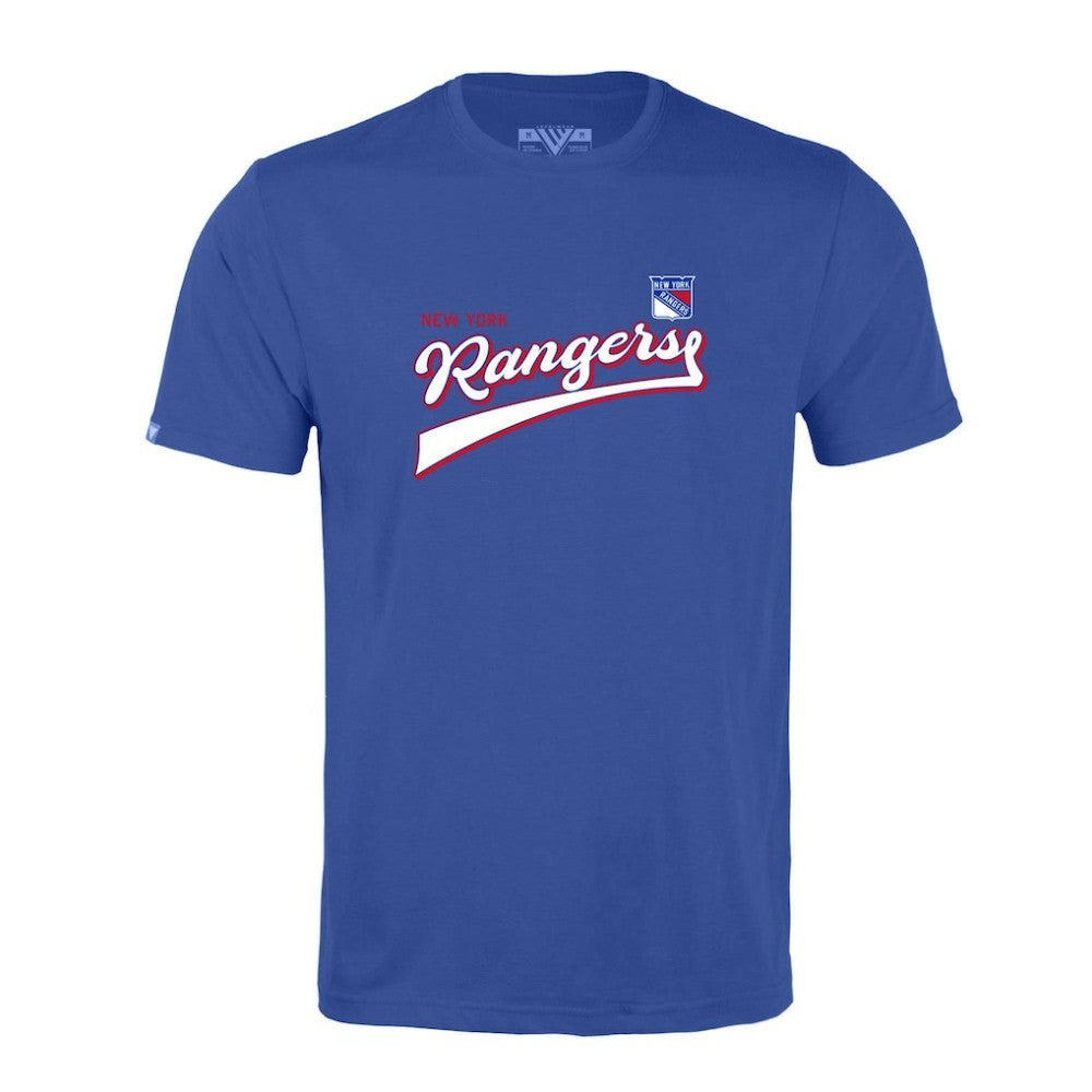 New York Rangers Levelwear Richmond Retro Script T-Shirt Blue