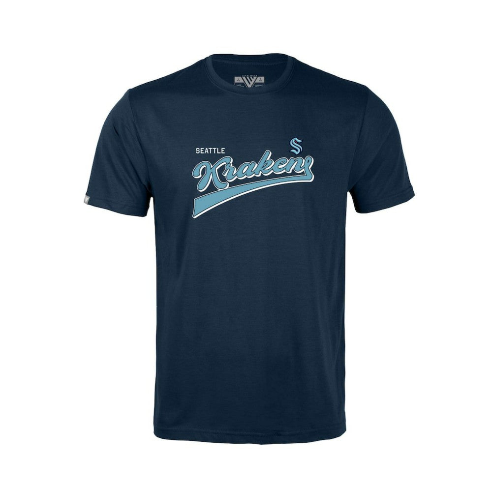 Seattle Kraken Levelwear Youth Little Richmond Retro Script T-Shirt Deep Sea Blue