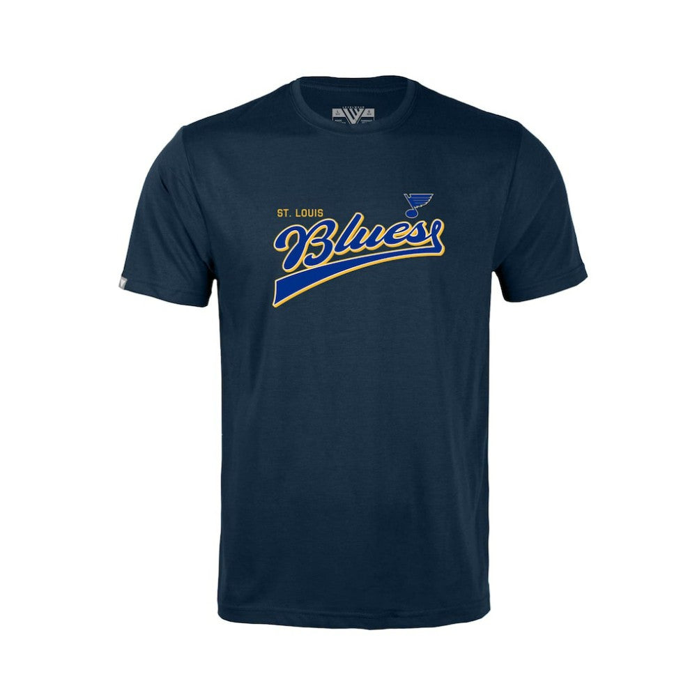 St. Louis Blues Levelwear Youth Little Richmond Retro Script T-Shirt Navy
