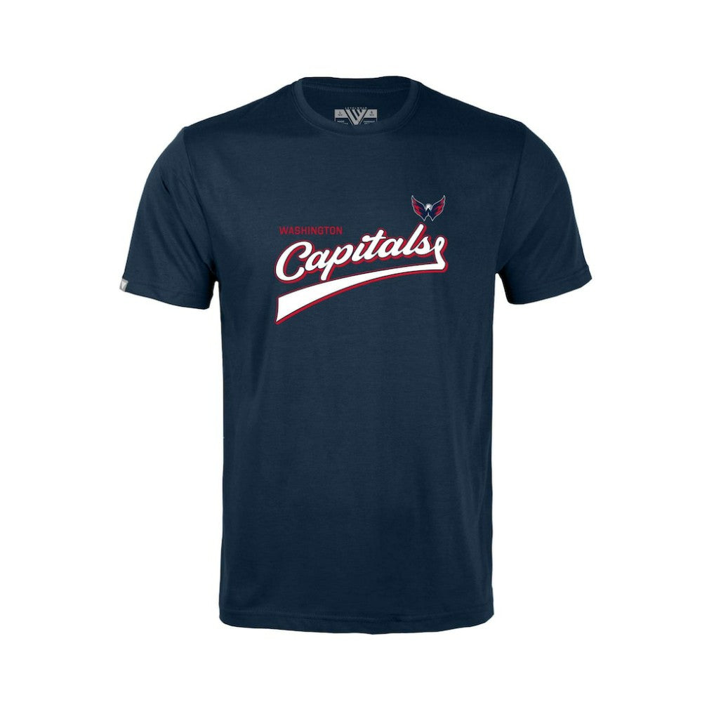 Washington Capitals Levelwear Youth Little Richmond Retro Script T-Shirt Navy