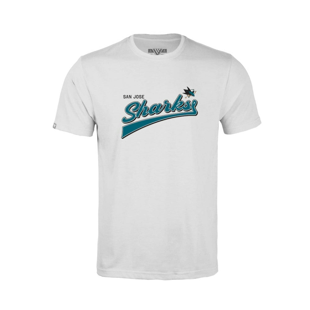 San Jose Sharks Levelwear Youth Little Richmond Retro Script T-Shirt White