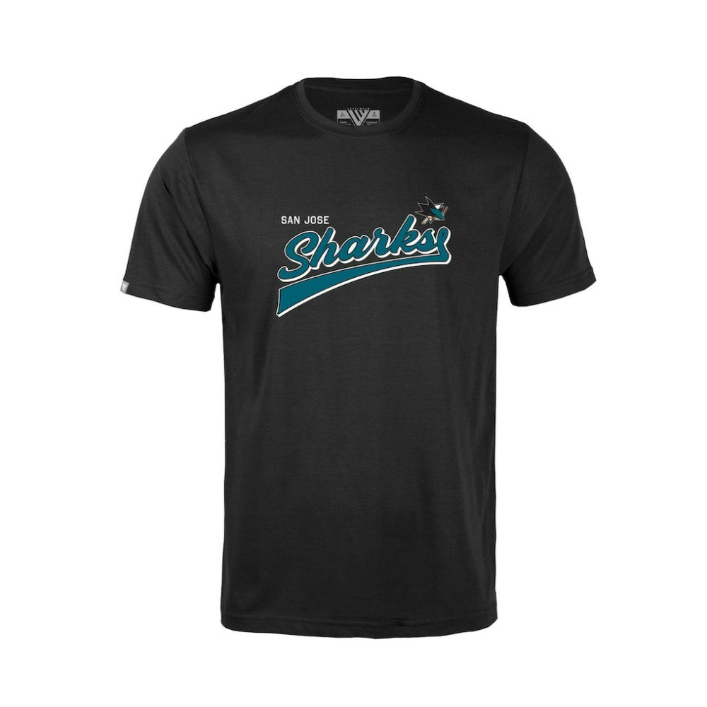 San Jose Sharks Levelwear Youth Little Richmond Retro Script T-Shirt Black