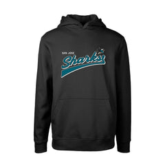 San Jose Sharks Levelwear Youth Podium Retro Script Fleece Pullover Hoodie Black