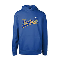 Buffalo Sabres Levelwear Youth Podium Retro Script Fleece Pullover Hoodie Royal