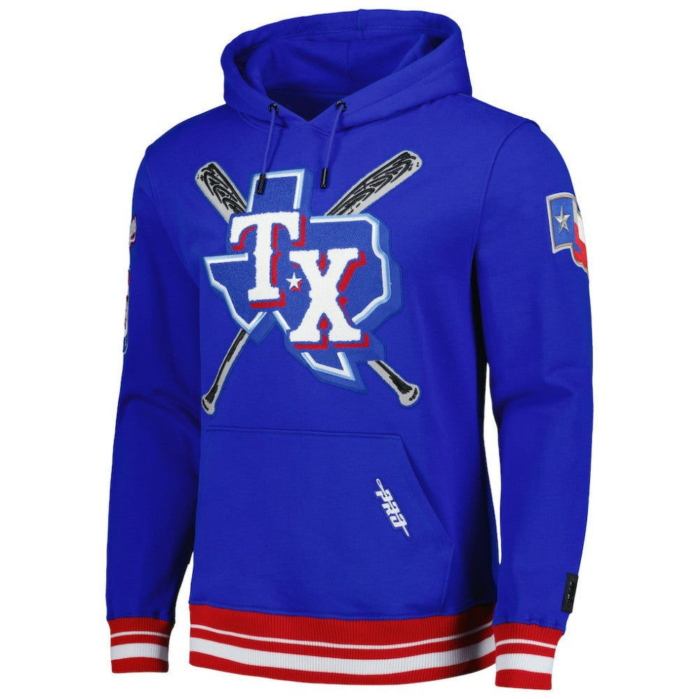 Texas Rangers Pro Standard Mash Up Logo Pullover Hoodie Royal