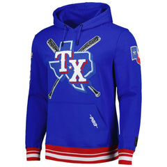 Texas Rangers Pro Standard Mash Up Logo Pullover Hoodie Royal