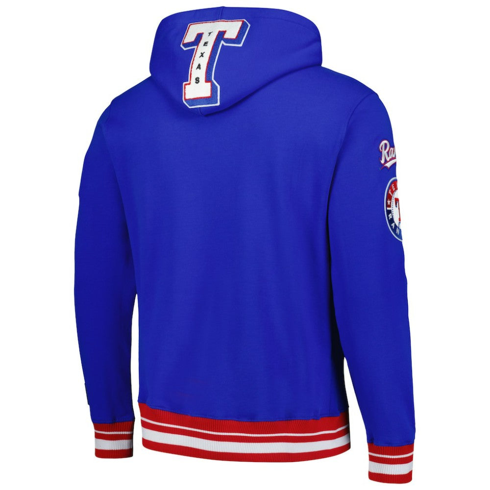 Texas Rangers Pro Standard Mash Up Logo Pullover Hoodie Royal
