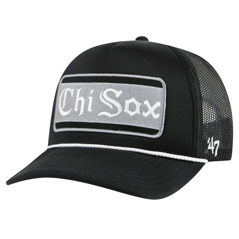 Chicago White Sox Local Patch Foam Front Trucker Adjustable Hat Black | 47 brand