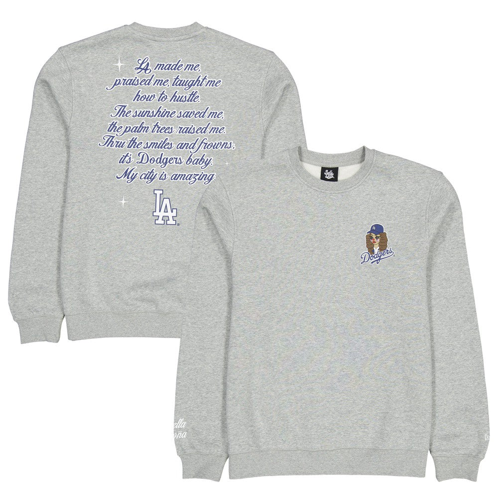 Women's Bella Dona x Los Angeles Dodgers Pullover Sweatshirt Gray | New Era