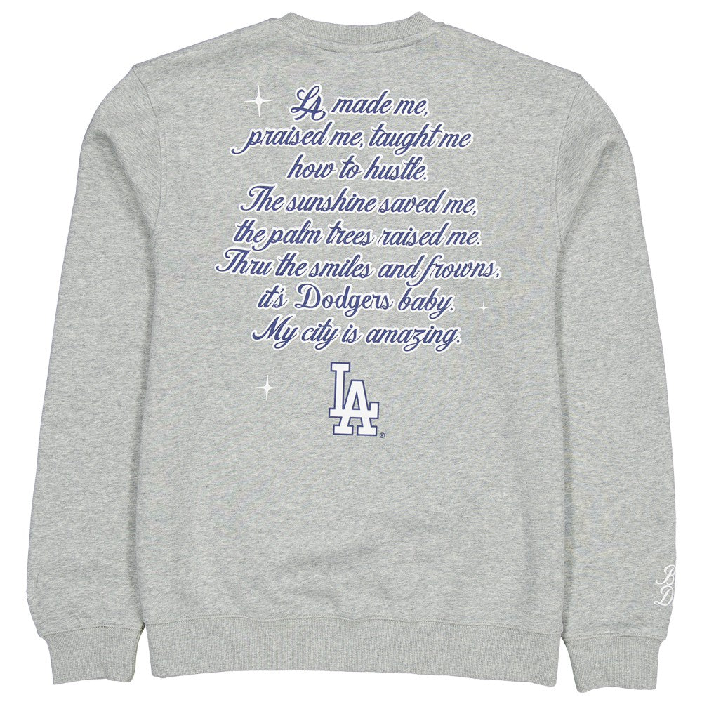 Women's Bella Dona x Los Angeles Dodgers Pullover Sweatshirt Gray | New Era