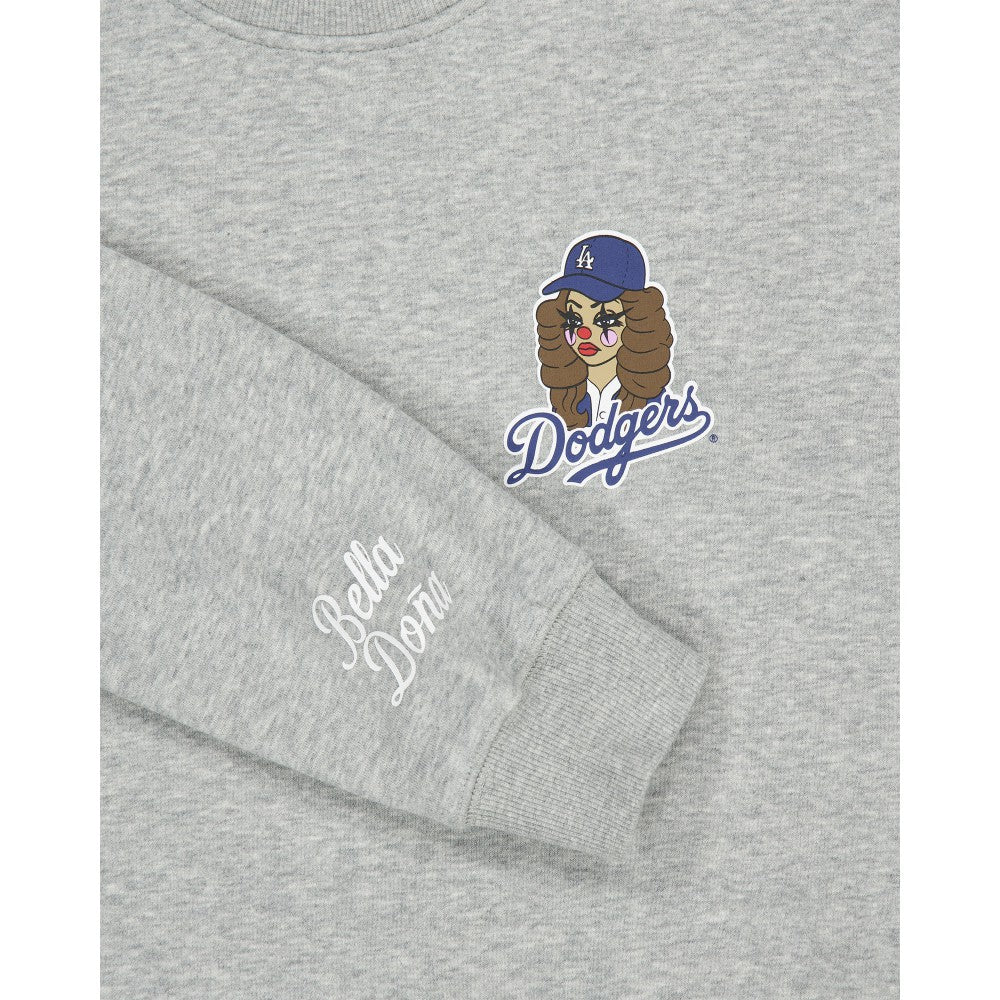 Women's Bella Dona x Los Angeles Dodgers Pullover Sweatshirt Gray | New Era