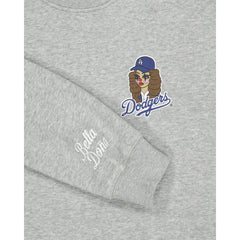 Women's Bella Dona x Los Angeles Dodgers Pullover Sweatshirt Gray | New Era
