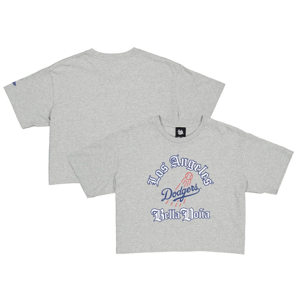 Women's Bella Dona x Los Angeles Dodgers Boxy Crop T-Shirt Gray | New Era