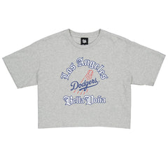 Women's Bella Dona x Los Angeles Dodgers Boxy Crop T-Shirt Gray | New Era