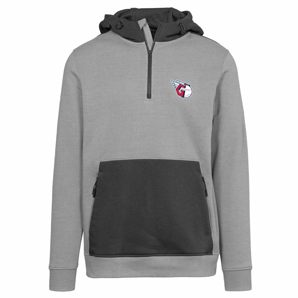 Cleveland Guardians Levelwear Chicane Insignia Quarter-Zip Hoodie Gray