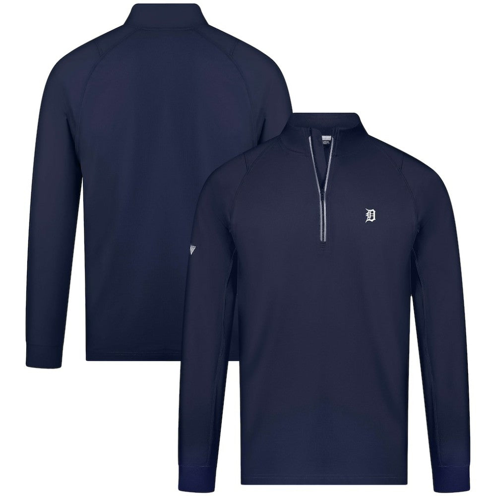 Detroit Tigers Levelwear Theory Insignia Quarter-Zip Pullover Navy