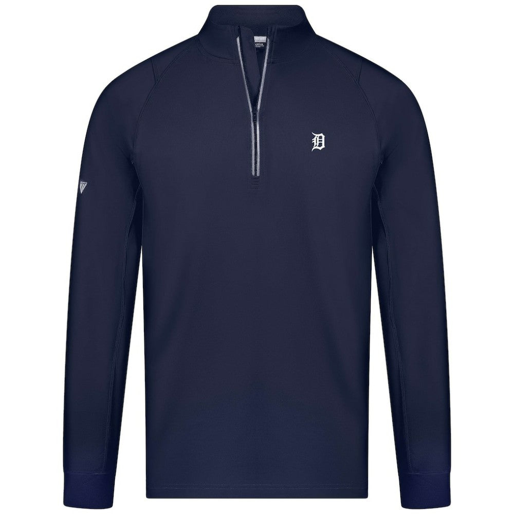 Detroit Tigers Levelwear Theory Insignia Quarter-Zip Pullover Navy