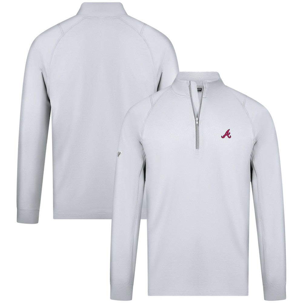 Atlanta Braves Levelwear Theory Insignia Quarter-Zip Pullover White