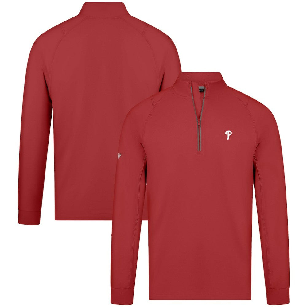 Philadelphia Phillies Levelwear Theory Insignia Quarter-Zip Pullover Red