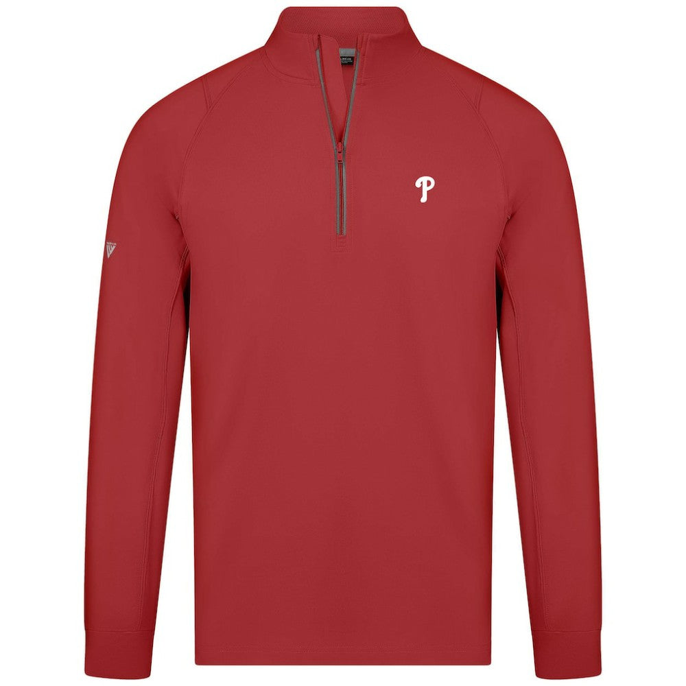Philadelphia Phillies Levelwear Theory Insignia Quarter-Zip Pullover Red