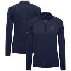 Minnesota Twins Levelwear Women's Kinetic Insignia Quarter-Zip Pullover Navy