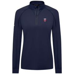 Minnesota Twins Levelwear Women's Kinetic Insignia Quarter-Zip Pullover Navy