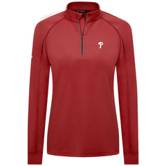 Philadelphia Phillies Levelwear Women's Kinetic Insignia Quarter-Zip Pullover Red