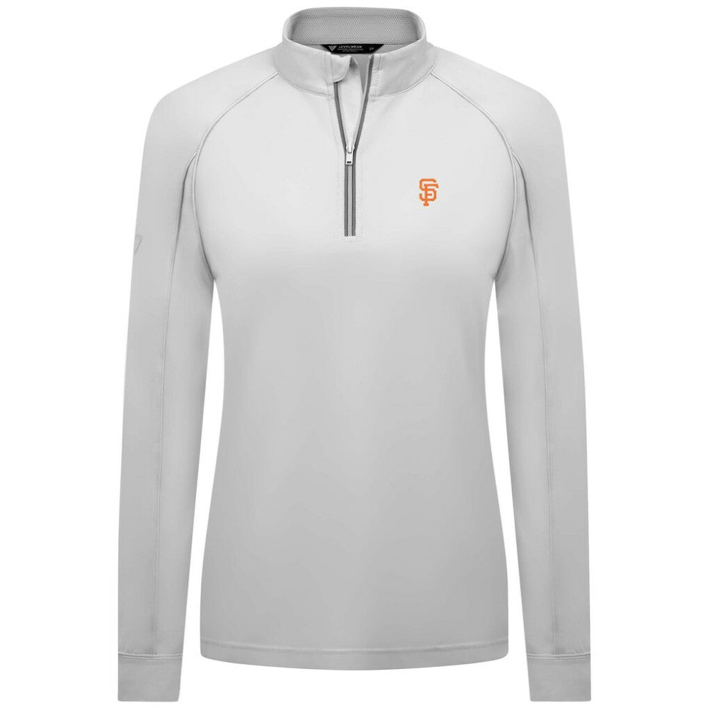 San Francisco Giants Levelwear Women's Kinetic Insignia Quarter-Zip Pullover White