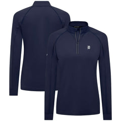 Detroit Tigers Levelwear Women's Kinetic Insignia Quarter-Zip Pullover Navy
